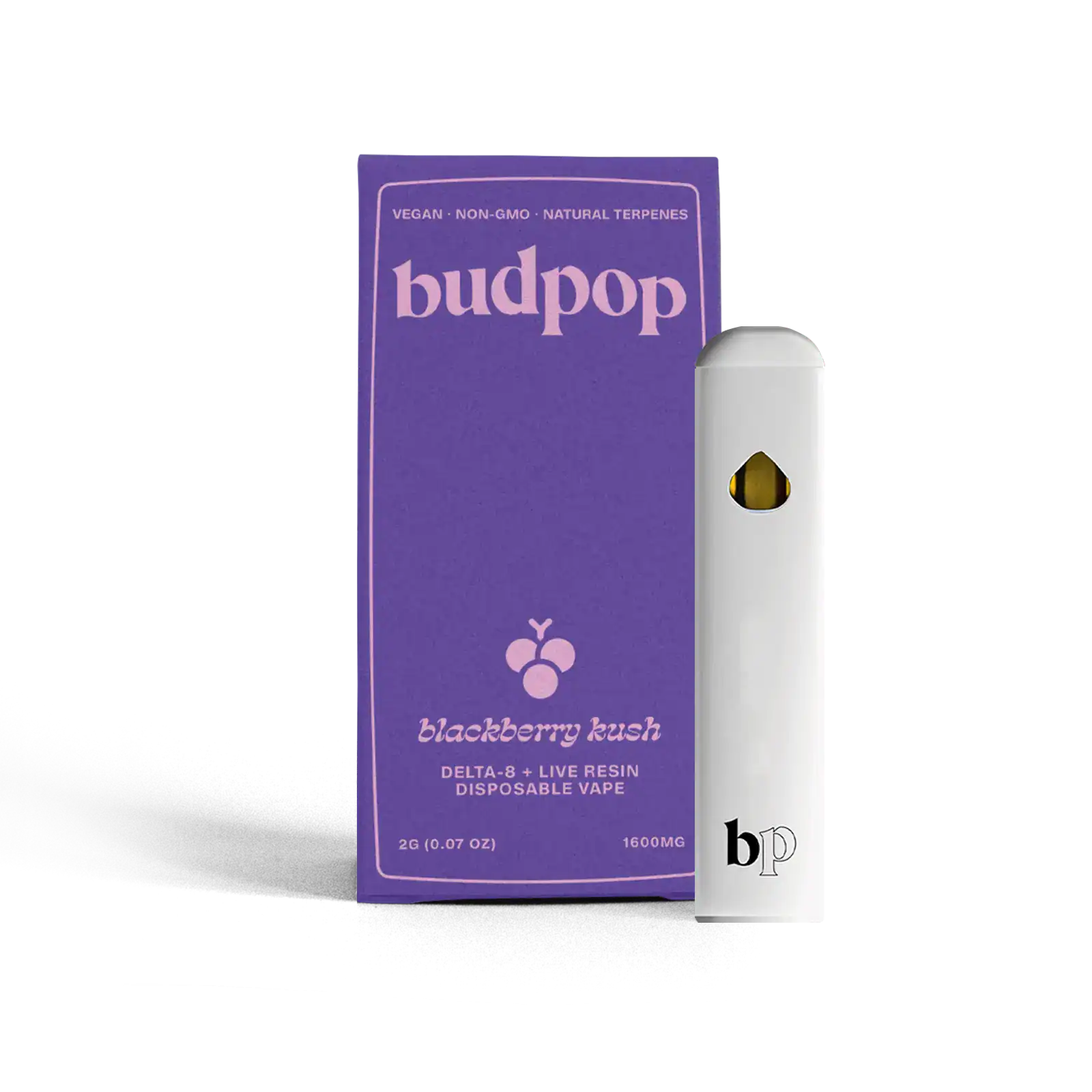 Budpop Delta 8 + Live Resin 2g Disposables (1600 mg) – Blackberry Kush